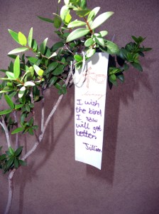 A Single prayer (traditionally rolled up in Japan).