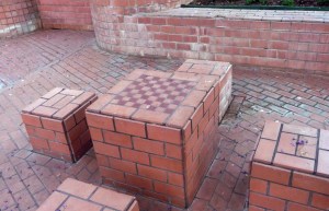 Chess area in courtyard