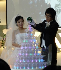 And here they are with the faux champagne