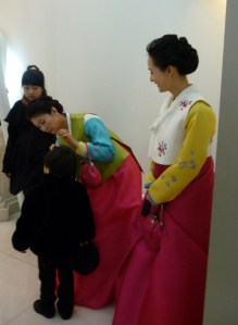 Here are the sister-in-laws in their hanbok