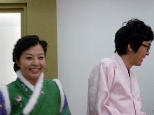 Sammy and J.R. in Korean hanbok