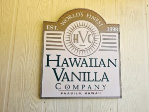 The sign for the Hawaii Vanilla Company. 
